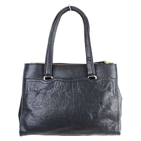 T Tahari BLACK GENUINE LEATHER THREE COMPARTMENTS BUSINESS TOTE SHOULDER BAG - Picture 5 of 16